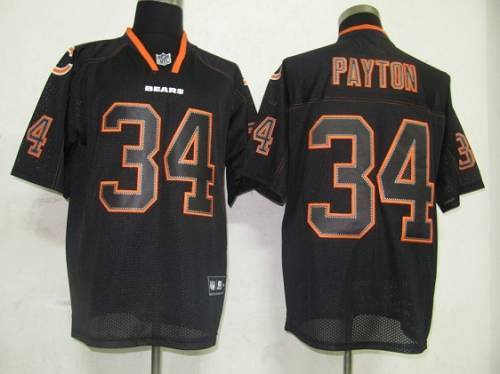 Jerseys Factory Cheap Bears #34 Walter Payton Lights Out Black S