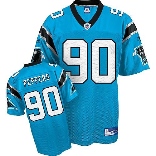 Jerseys Factory Cheap Panthers #90 Julius Peppers Blue Stitched