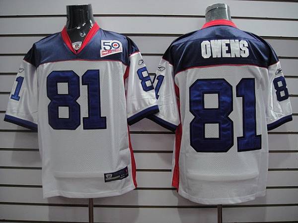 Jerseys Factory Cheap Bills #81 Terrell Owens White Team 50th An - Click Image to Close