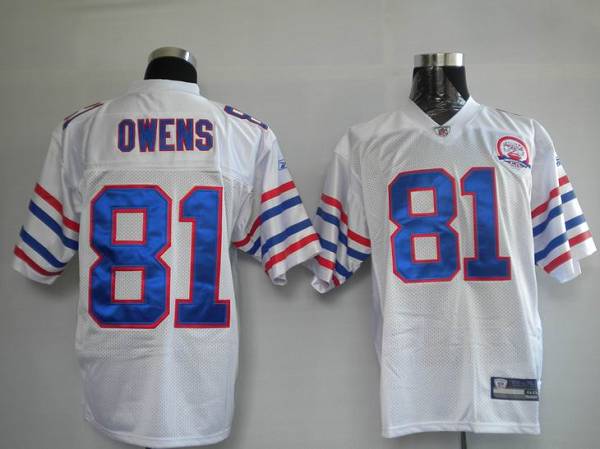 Jerseys Factory Cheap Bills #81 Terrell Owens White AFL 50th Ann - Click Image to Close