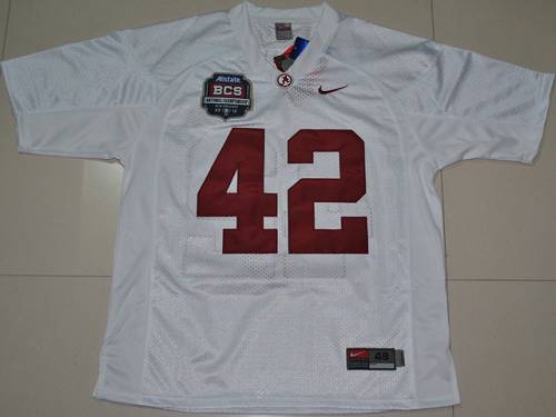 Jerseys Factory Cheap Crimson Tide #42 Eddie Lacy White 2012 BCS