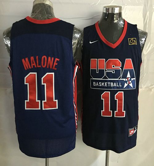 Jerseys Factory Cheap Team USA #11 Karl Malone Dark Blue 2012 US - Click Image to Close