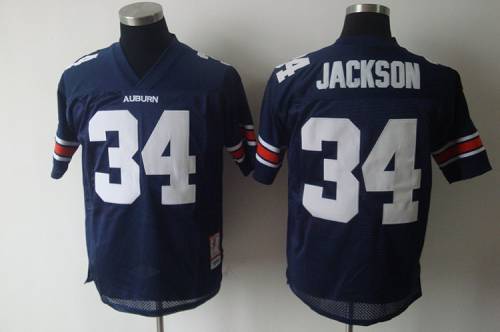 Jerseys Factory Cheap Tigers #34 Bo Jackson Blue Embroidered NCA