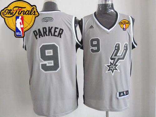 Jerseys Factory Cheap Spurs #9 Tony Parker Grey Alternate Finals