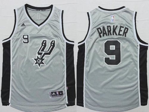 Jerseys Factory Cheap Spurs #9 Tony Parker Grey Alternate Stitch