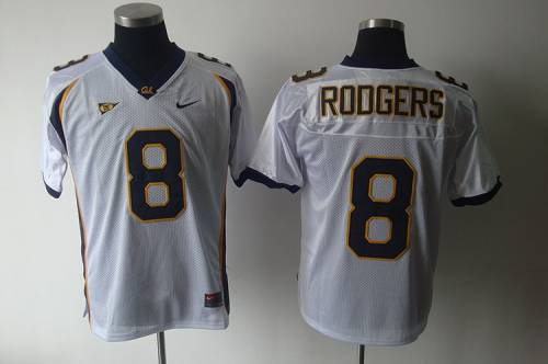 Jerseys Factory Cheap Golden Bears #8 Rodgers White Embroidered