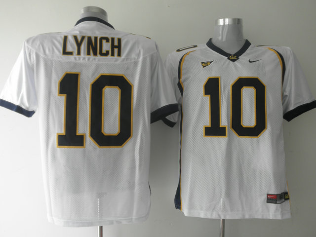Jerseys Factory Cheap Golden Bears #10 Marshawn Lynch White Embr - Click Image to Close