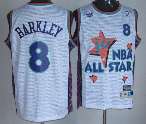 Jerseys Factory Cheap Suns #8 Charles Barkley White 1995 All Sta