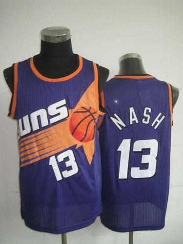 Jerseys Factory Cheap Suns #13 Steve Nash Purple Throwback Stitc