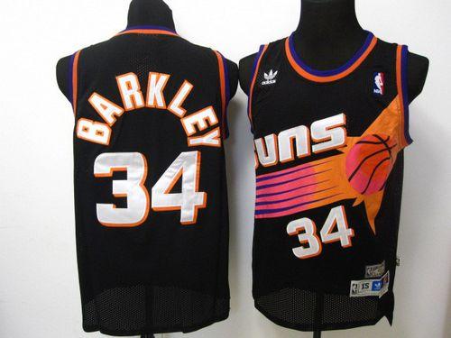 Jerseys Factory Cheap Suns #34 Charles Barkley Black Throwback S