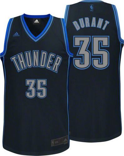 Jerseys Factory Cheap Thunder #35 Kevin Durant Black Graystone F