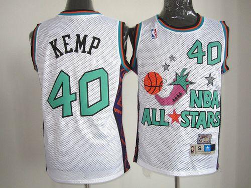 Jerseys Factory Cheap Thunder #40 Shawn Kemp White SuperSonics 1