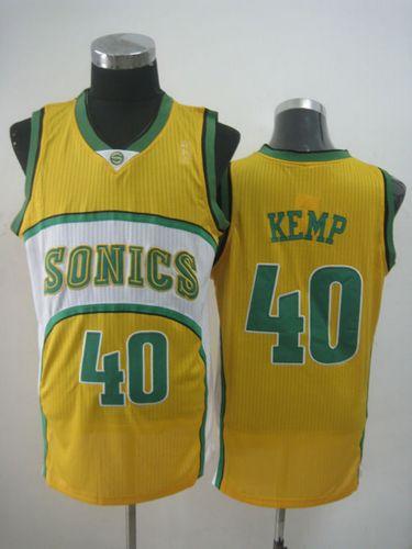 Jerseys Factory Cheap Thunder #40 Shawn Kemp Yellow SuperSonics
