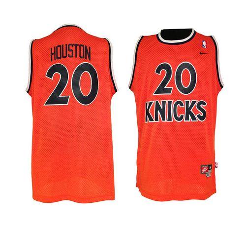 Jerseys Factory Cheap Nike Knicks #20 Allan Houston Orange Throw
