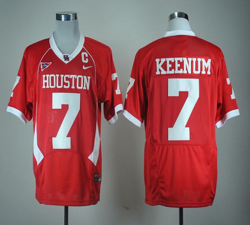Jerseys Factory Cheap Cougars #7 Case Keenum Red C-USA Patch Emb