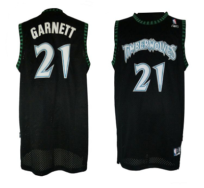 Jerseys Factory Cheap Timberwolves #21 Retro Garnett Black Throw