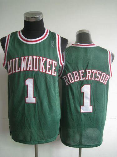 Jerseys Factory Cheap Bucks #1 Oscar Robertson Green Throwback S