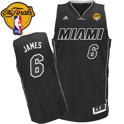 Jerseys Factory Cheap Revolution 30 Heat #6 LeBron James Black/W