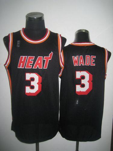 Jerseys Factory Cheap Heat #3 Dwyane Wade Black Hardwood Classic