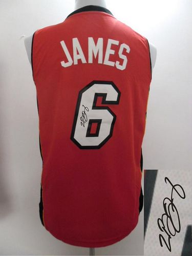 Jerseys Factory Cheap Revolution 30 Autographed Heat #6 LeBron J