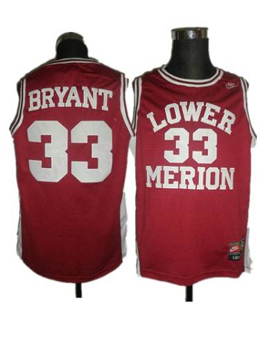Jerseys Factory Cheap Merion #33 Kobe Bryant Red Basketball Embr