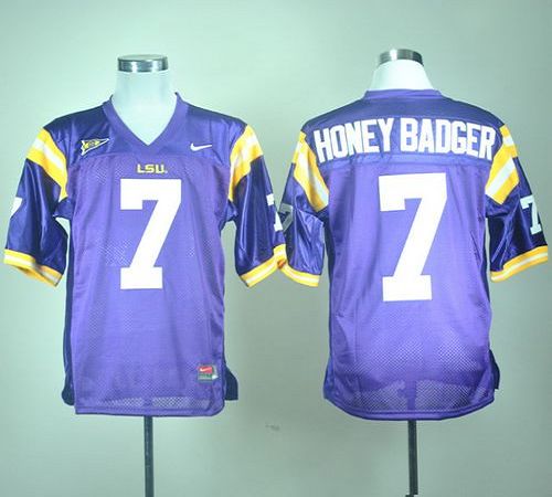 Jerseys Factory Cheap LSU Tigers #7 Tyrann Mathieu Purple Honey