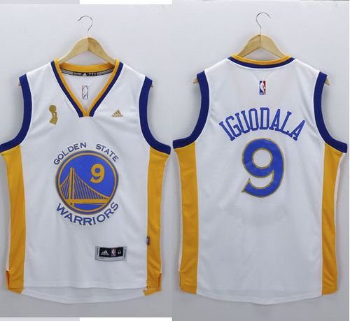 Jerseys Factory Cheap Warriors #9 Andre Iguodala White New Champ