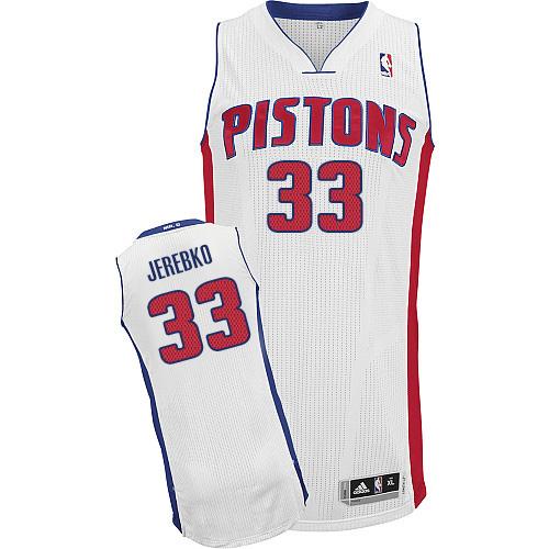Jerseys Factory Cheap Revolution 30 Pistons #33 Jonas Jerebko Wh