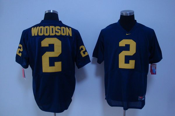 Jerseys Factory Cheap Wolverines #2 Charles Woodson Blue Embroid - Click Image to Close