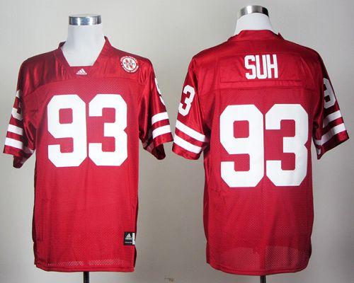 Jerseys Factory Cheap Cornhuskers #93 Ndamukong Suh Red Embroide