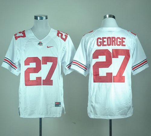 Jerseys Factory Cheap Buckeyes #27 Eddie George White Embroidere