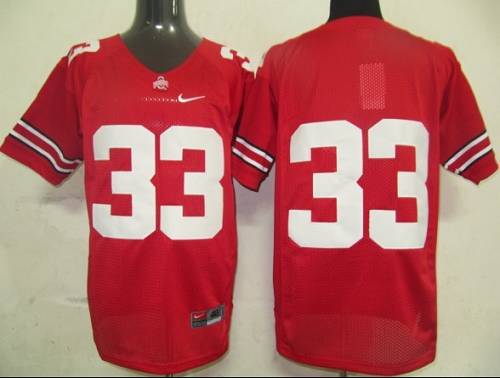 Jerseys Factory Cheap Buckeyes #33 Red Embroidered NCAA Jersey