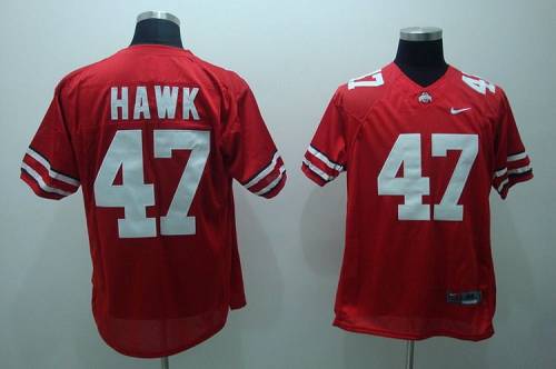 Jerseys Factory Cheap Buckeyes #47 A. J. Hawk Red Embroidered NC