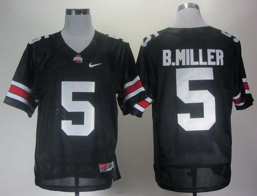 Jerseys Factory Cheap Buckeyes #5 Braxton Miller Black Embroider