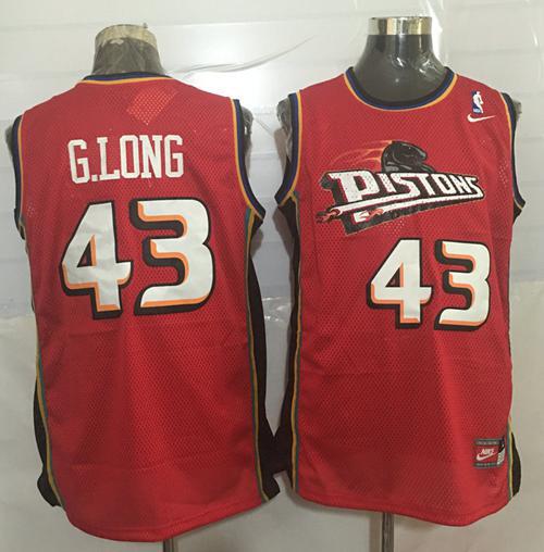 Jerseys Factory Cheap Pistons #43 Grant Long Red Nike Throwback - Click Image to Close