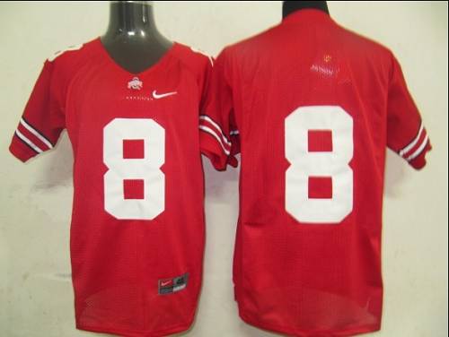 Jerseys Factory Cheap Buckeyes #8 Red Embroidered NCAA Jersey