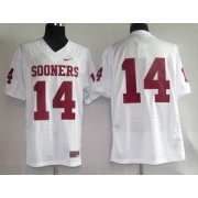 Jerseys Factory Cheap Sooners #14 Sam Bradford White Embroidered