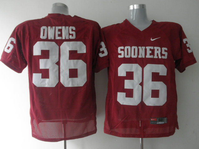 Jerseys Factory Cheap Sooners #36 Steve Owens Red Embroidered NC - Click Image to Close