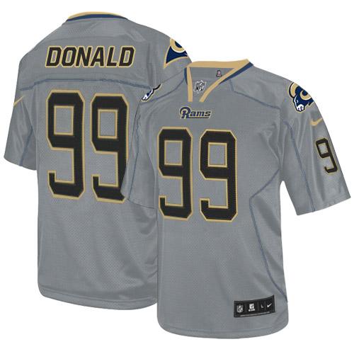 Jerseys Factory Cheap Nike Rams #99 Aaron Donald Lights Out Grey