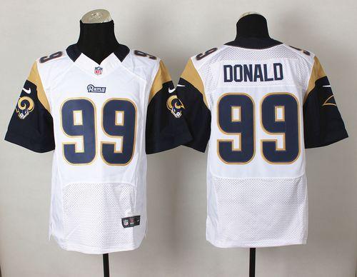 Jerseys Factory Cheap Nike Rams #99 Aaron Donald White Men's Sti