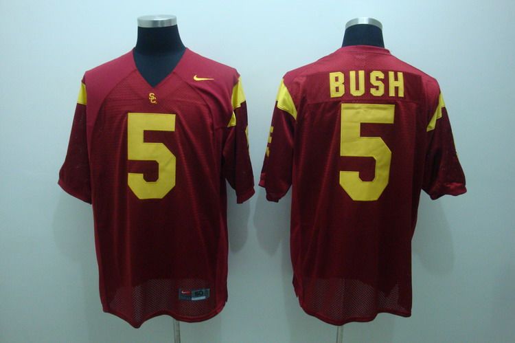 Jerseys Factory Cheap Trojans #5 Reggie Bush Red Embroidered NCA - Click Image to Close