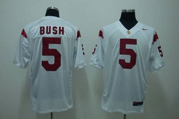 Jerseys Factory Cheap Trojans #5 Reggie Bush White Embroidered N - Click Image to Close