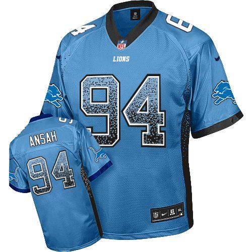 Jerseys Factory Cheap Nike Lions #94 Ziggy Ansah Blue Team Color