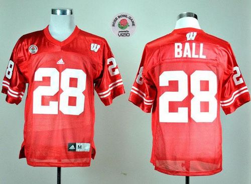 Jerseys Factory Cheap Badgers #28 Montee Ball Red Rose Bowl Game