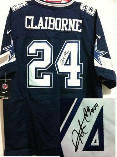 Jerseys Factory Cheap Nike Cowboys #24 Morris Claiborne Navy Blu