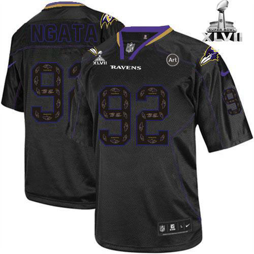 Jerseys Factory Cheap Nike Ravens #92 Haloti Ngata New Lights Ou