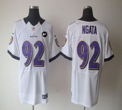 Jerseys Factory Cheap Nike Ravens #92 Haloti Ngata White With Ar