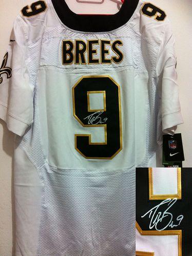 Jerseys Factory Cheap Nike Saints #9 Drew Brees White Men's Stit