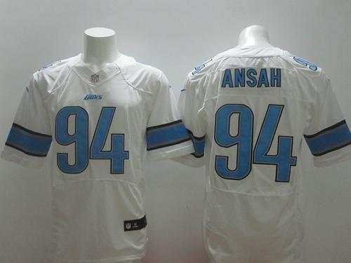 Jerseys Factory Cheap Nike Lions #94 Ziggy Ansah White Men's Sti