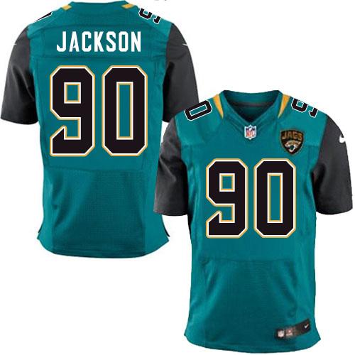 Jerseys Factory Cheap Nike Jaguars #90 Malik Jackson Teal Green